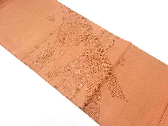 JAPANESE FUKURO OBI / EMBROIDERY / FLOWER